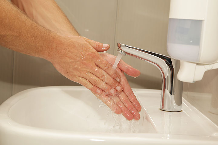 Example of a touchless water faucet